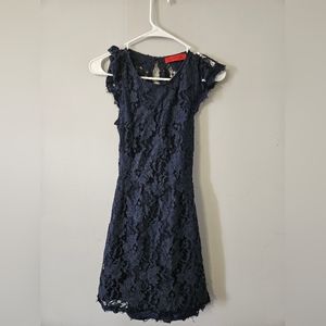 Signature8 Navy Blue Lace Dress - Size Small